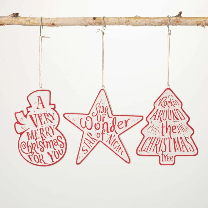 3PC METAL ICON ORNAMENTS