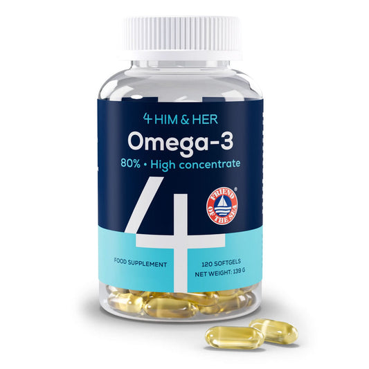4 HIM & HER Omega 3 Fish Oil 80% Concentrated Omega3 with EPA, DHA & DPA 120 Softgels
