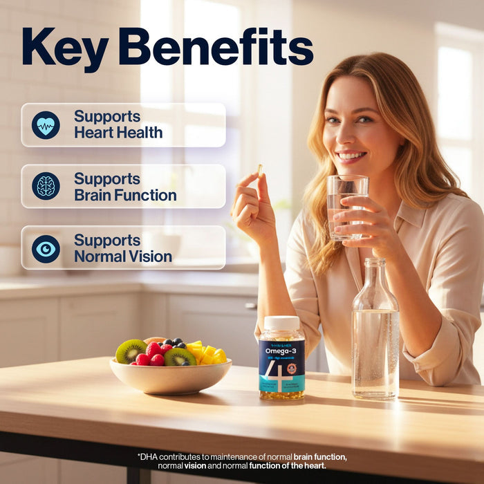 4 HIM & HER Omega 3 Fish Oil 80% Concentrated Omega3 with EPA, DHA & DPA 120 Softgels