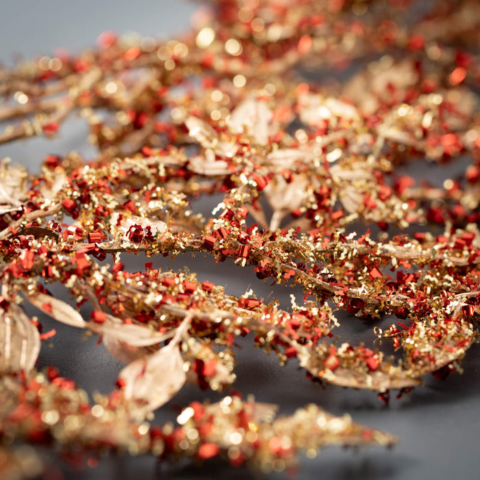 44” inch Red & Gold Glitter Swag
