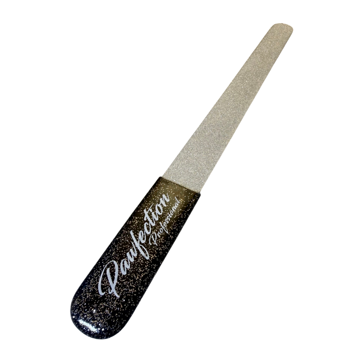5" Coated Nail File w/ Black Glitter Handle