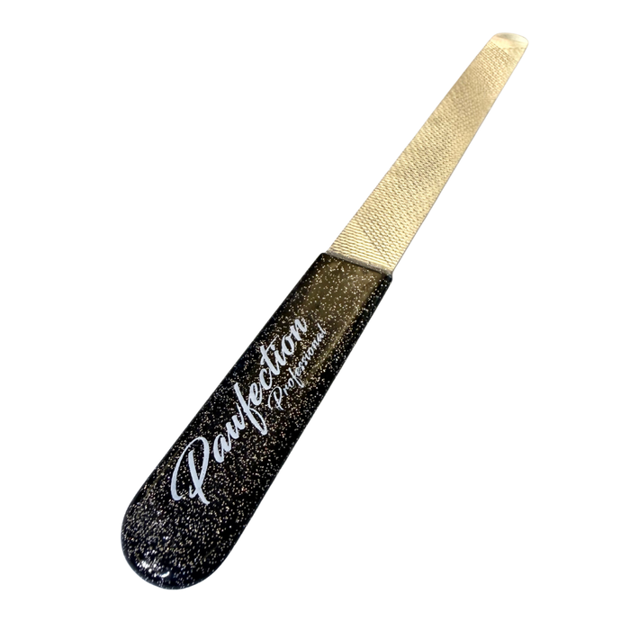 5" Engraved Nail File w/ Black Glitter Handle