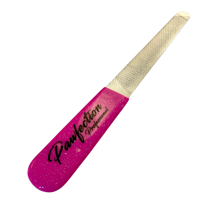 5" Engraved Nail File w/ Pink Glitter Handle