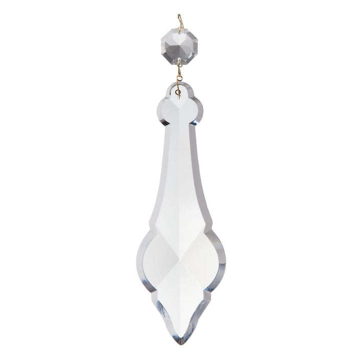 6-1/4" Clear Flat Crystal, Magnum Pendalogue, ~7-1/2" overall length (54108V)
