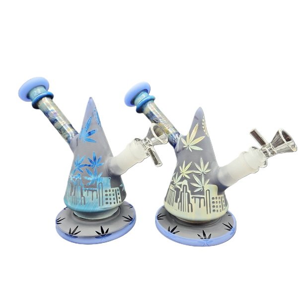 7" Etched Cone Water Pipe - INHALCO