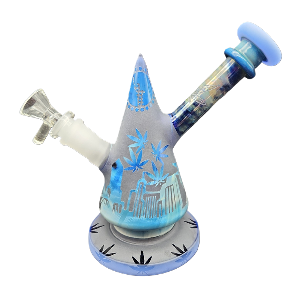 7" Etched Cone Water Pipe - INHALCO