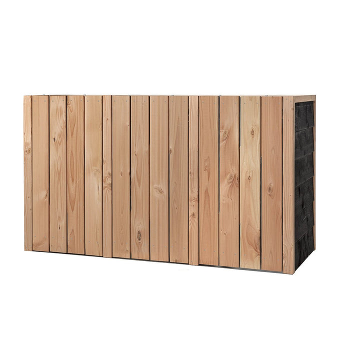 Volente Achterwand Voor 3x 240 liter 205x88x119cm Douglas Hout Zwart - Doika - Ombouw Kliko Achterwand - Volente -