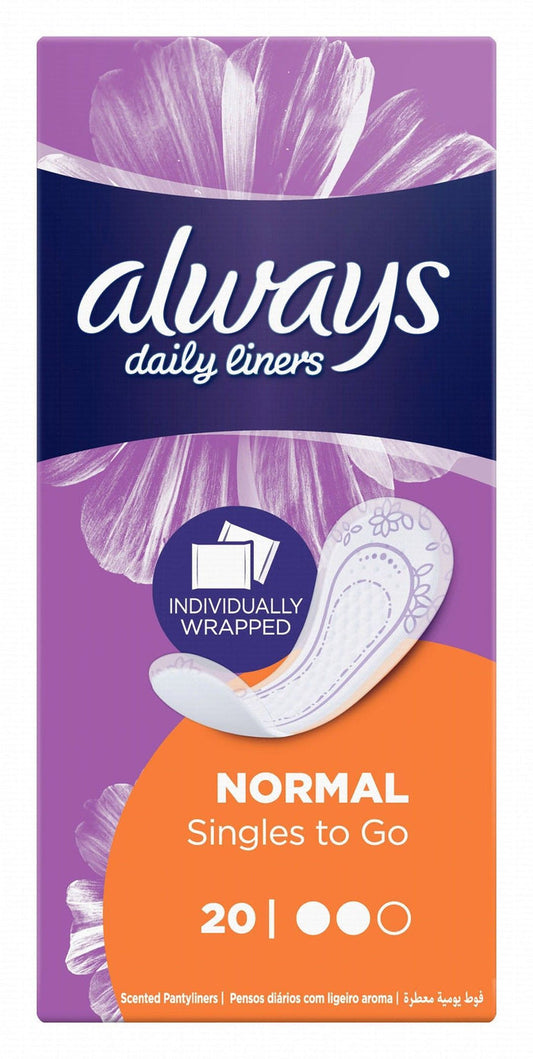 Always Daily Liners Comfort Protect Normal Pantyliners, 20 Pieces - Makkah Pharmacy