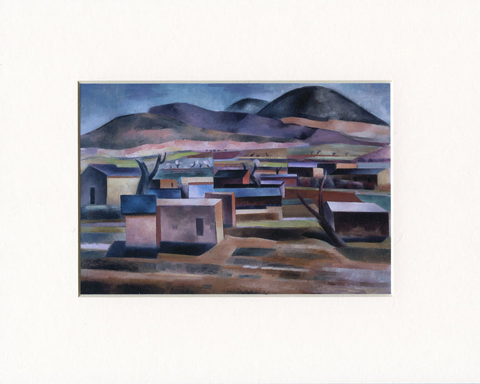 Andrew Dasburg Taos Houses Matted Print