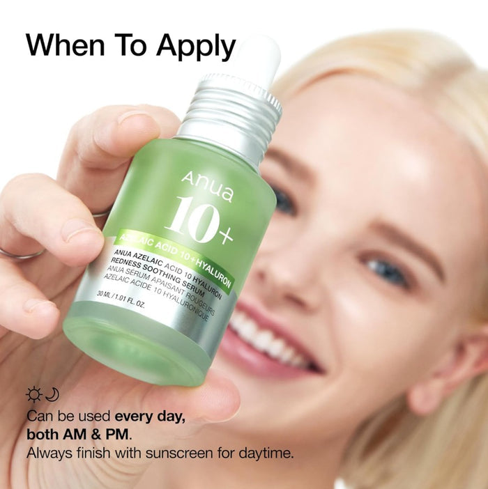 Anua Azelaic Acid 10+ Hyaluron Redness Soothing Serum 30ml, 1.01 fl. oz.