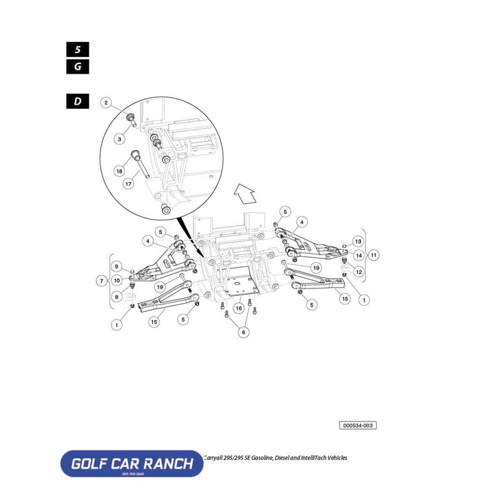 102792002 Asm A-Arm Upper Right Passenger Side CLUB CAR CA/XRT REPAIR PART