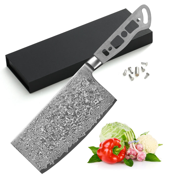 AUS-10 DAMASCUS 6.5-IN CHINESE CLEAVER BLANK