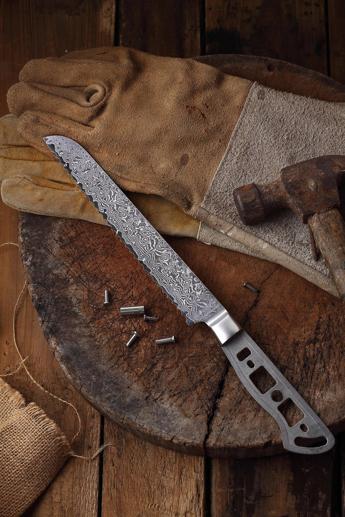 AUS-10 DAMASCUS 8-IN BREAD KNIFE BLANK
