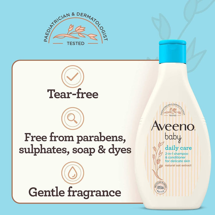 Aveeno Baby Daily Care 2-in1 Shampoo & Conditioner for Delicate Skin, 250ml - Makkah Pharmacy