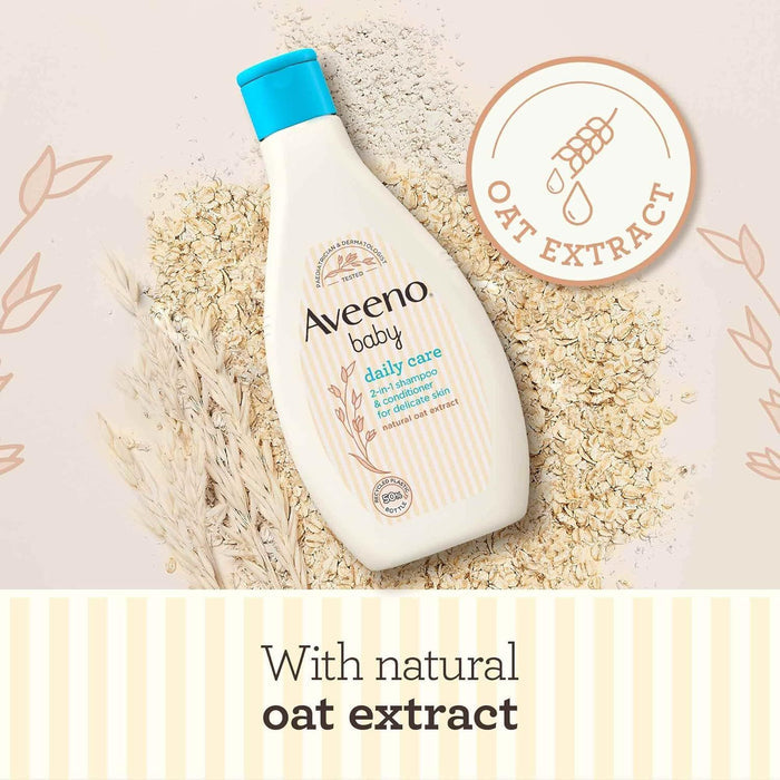 Aveeno Baby Daily Care 2-in1 Shampoo & Conditioner for Delicate Skin, 250ml - Makkah Pharmacy