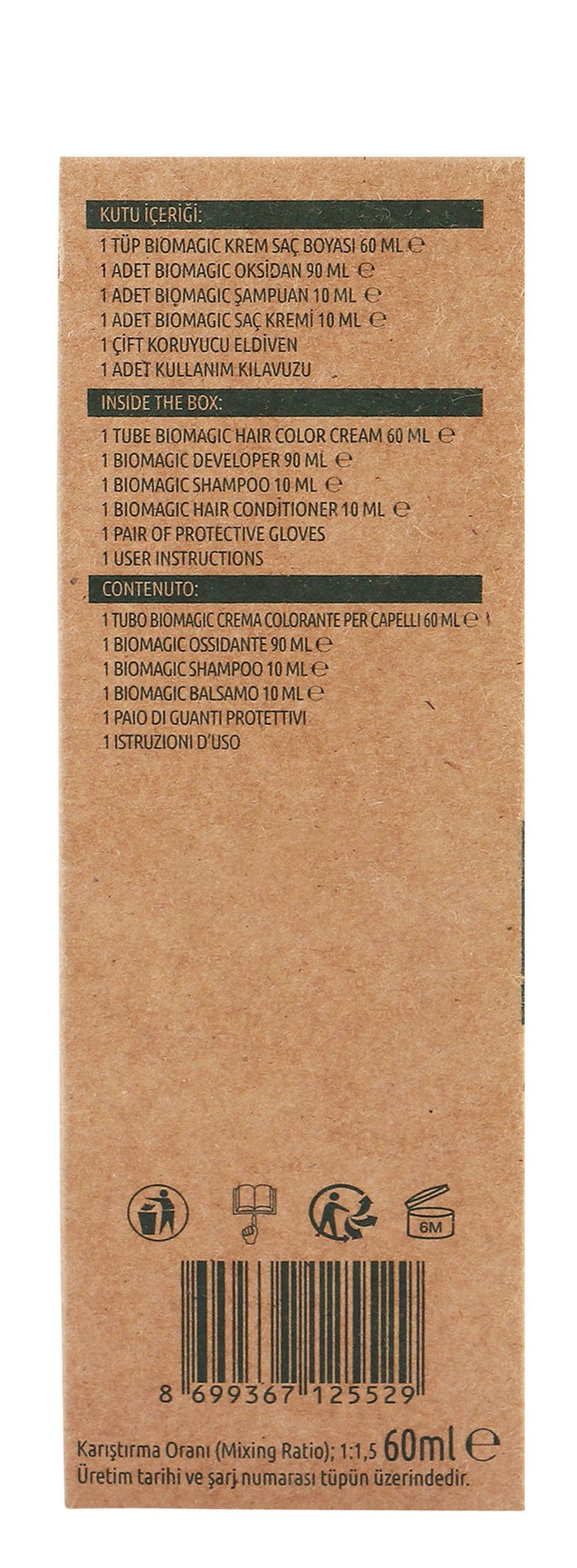 BioMagic Organic Hair Color Cream with Keratin & Argan Oil Brown 4.00 , 1 Pack - Makkah Pharmacy