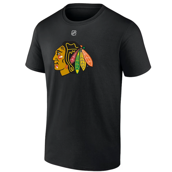 Blackhawks Black Connor Bedard #98 Player Tee-2