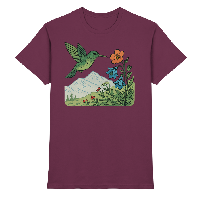 Front view of Arvenzo Bloom Wing unisex shirt in burgundy, showcasing a stylish casual design and premium fabric.