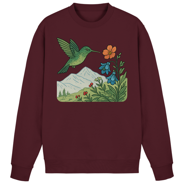 Arvenzo Bloom Wing Burgundy sweatshirt featuring a front design, long sleeves, and a cozy fit.