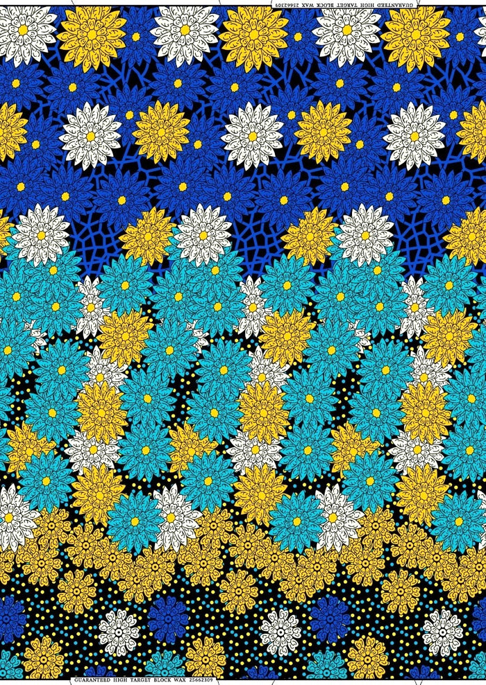 Blue and Yellow African Fabric