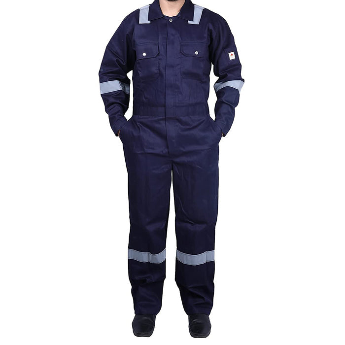 Boiler suits with reflective tape