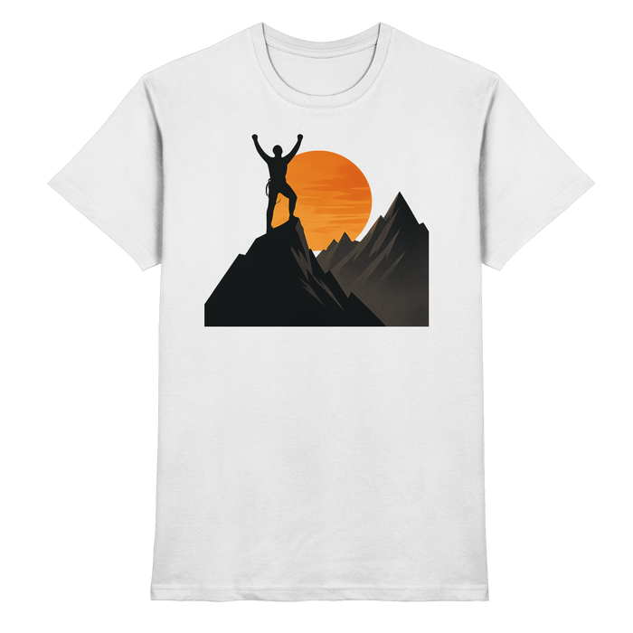 Front view of Arvenzo Bold Ascent unisex white shirt with a classic fit and clean design.