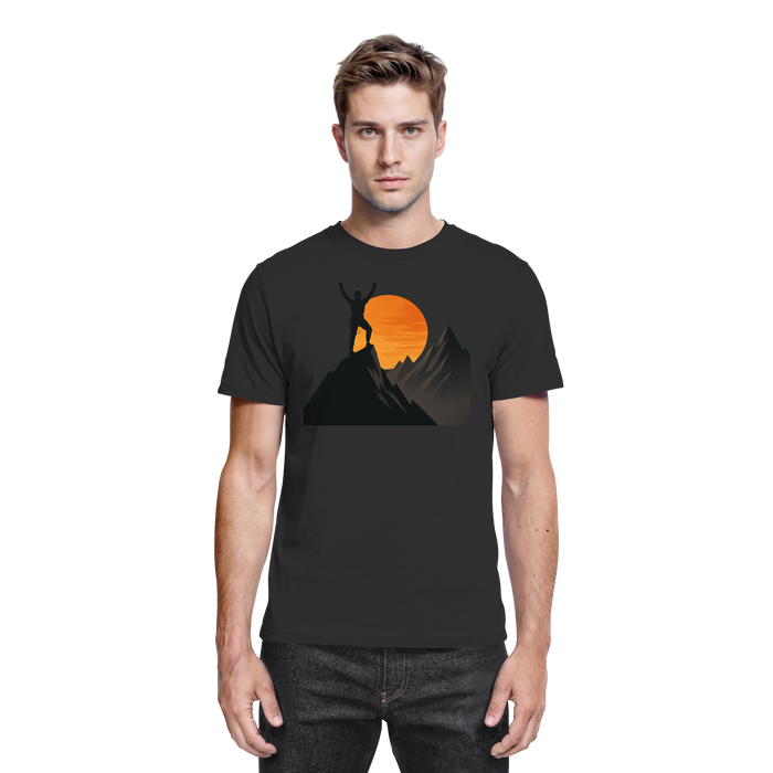 Black Arvenzo Bold Ascent unisex shirt, front view showing stylish design and comfortable fit.