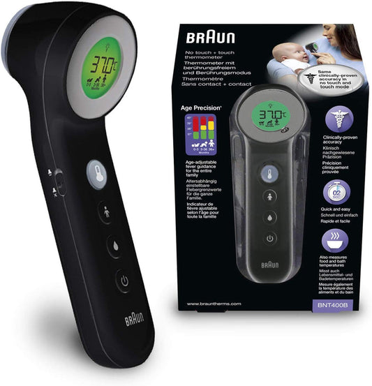Braun - Bnt 400 No Touch + Touch Thermometer - Black