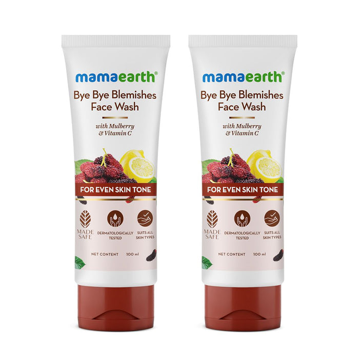 Bye Bye Blemishes* Face Wash with Mulberry and Vitamin C for Even Skin Tone - 100 ml (Pack of 2)