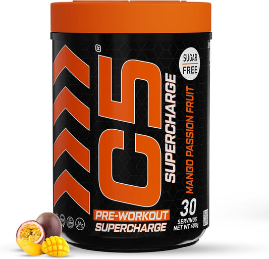 C5 Supercharge Pre-Workout Powder Mango Passion 30 Servings