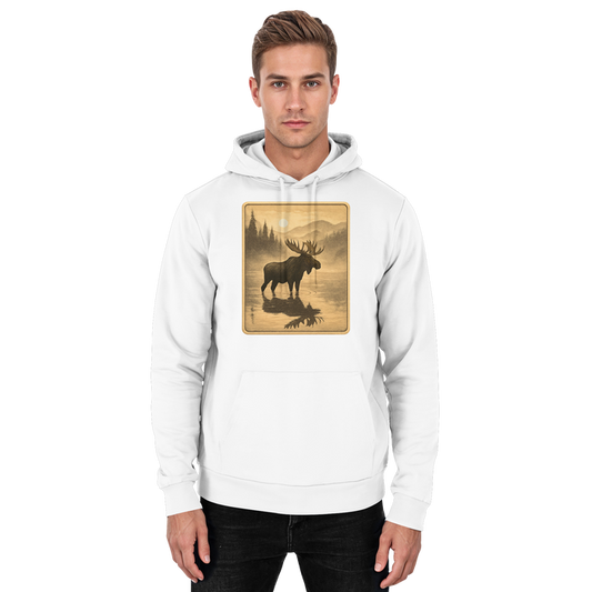 Arvenzo Calm Shore hoodie in arctic white, front view, unisex design, soft fabric, casual style, basic hoodie for everyday wear