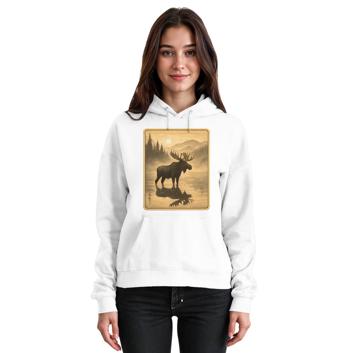 Arvenzo Calm Shore unisex hoodie in Arctic White, front view showing soft fabric and casual fit.