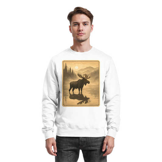 Arvenzo Calm Shore sweatshirt in Arctic White, front view showing a cozy, casual sweatshirt with a simple design and soft fabric.