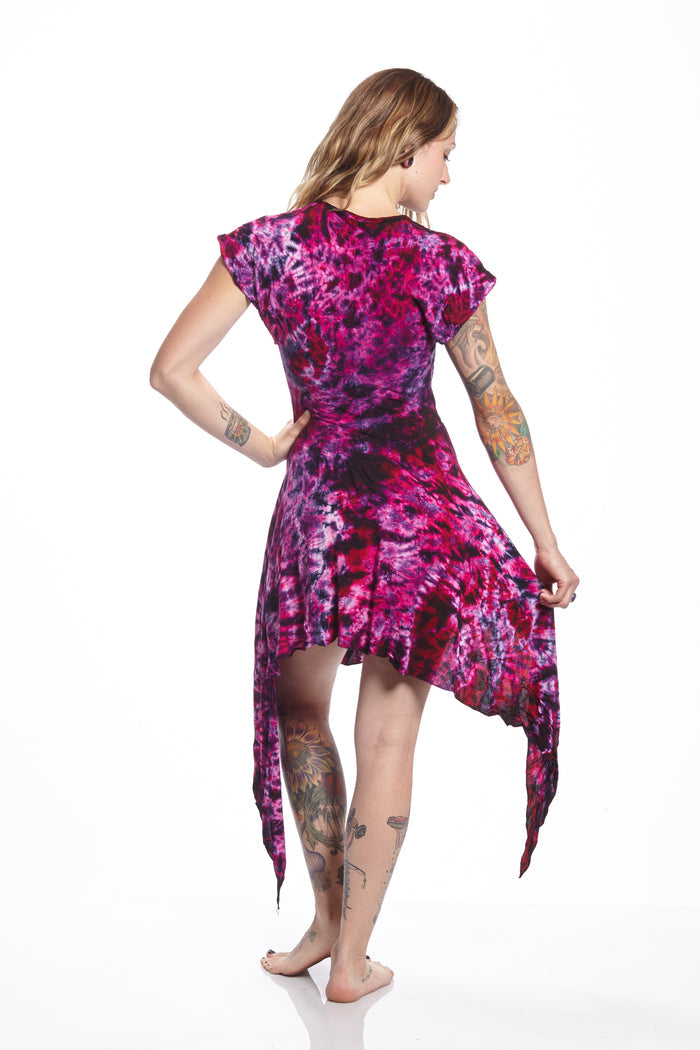 Cap Sleeve Vintage Fairy Rasberry Crackle Bleed