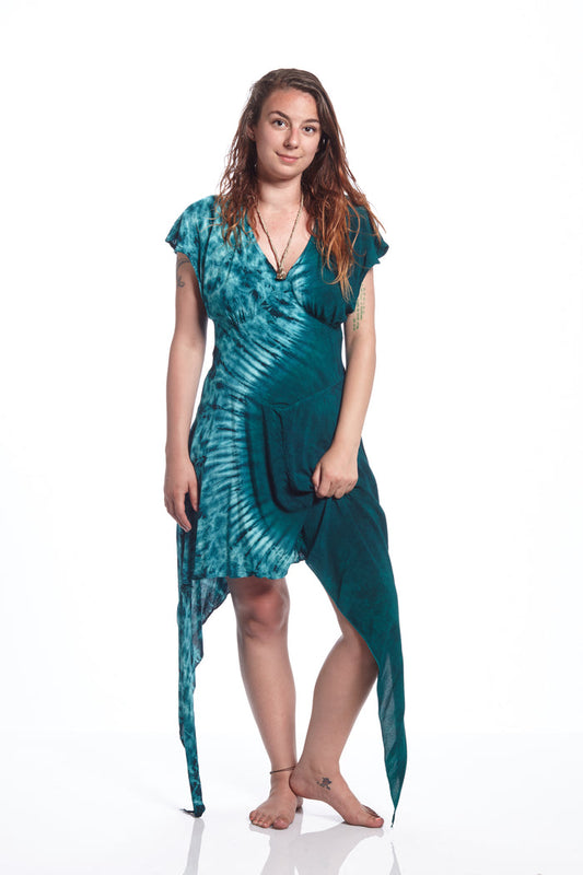 Cap Sleeve Vintage Fairy Teal Yin Bleed