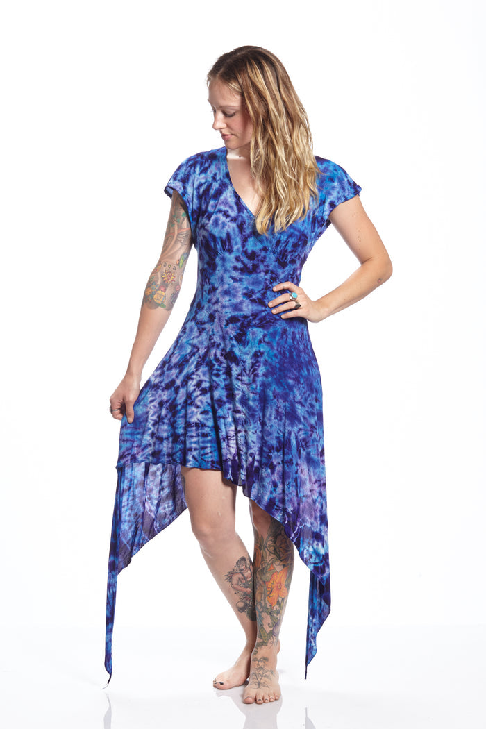 Cap Sleeve Vintage Fairy Violet Crackle Bleed