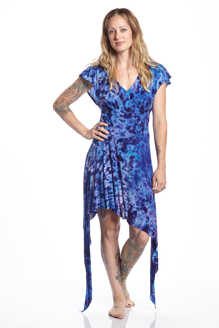 Cap Sleeve Vintage Fairy Violet Crackle Bleed