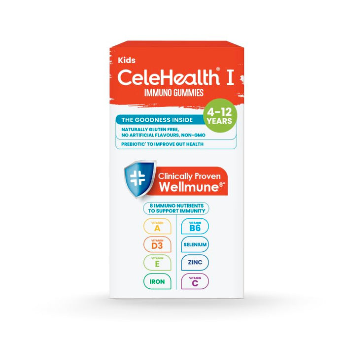 Celehealth Kidz Immuno Plus - 30 Gummies | Pink Guava with Wellmune Vitamin C & Zinc to support body's defence and immunity (Pack of 1)