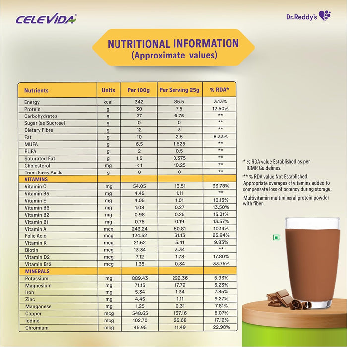 Celevida - Chocolate Flavor 400 g (Metal Tin)
