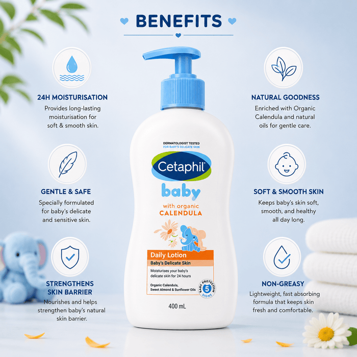 Cetaphil Baby Daily Lotion with Organic Calendula - 400ml - Cosmosentials