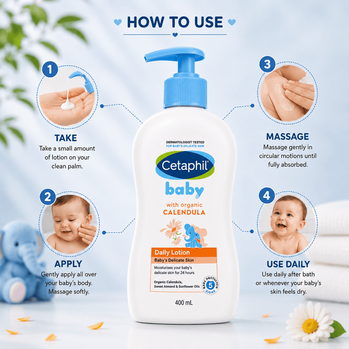 Cetaphil Baby Daily Lotion with Organic Calendula - 400ml - Cosmosentials