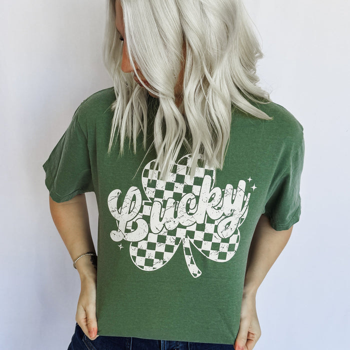 Checker Shamrock Graphic Tee