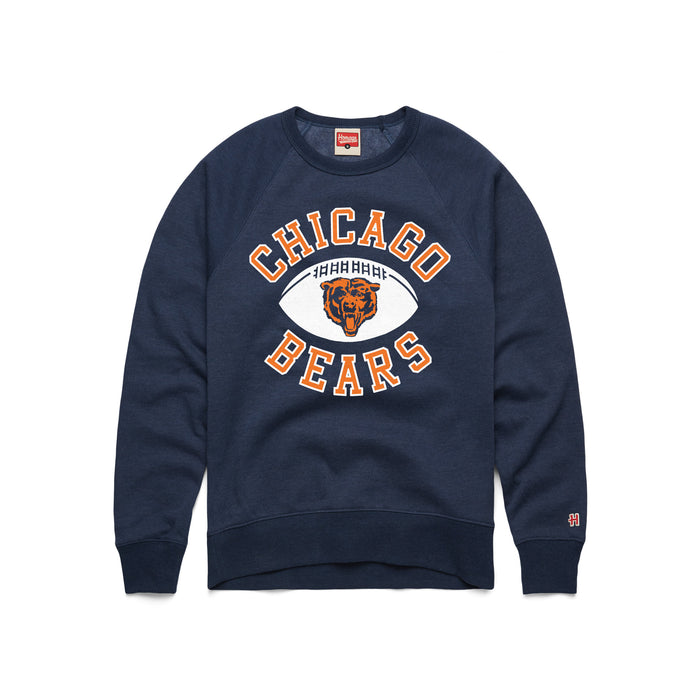 Chicago Bears Homage Pigskin Navy Crew Neck