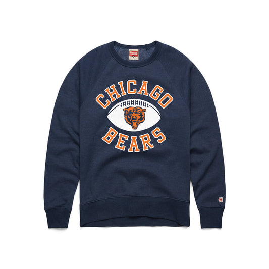 Chicago Bears Homage Pigskin Navy Crew Neck