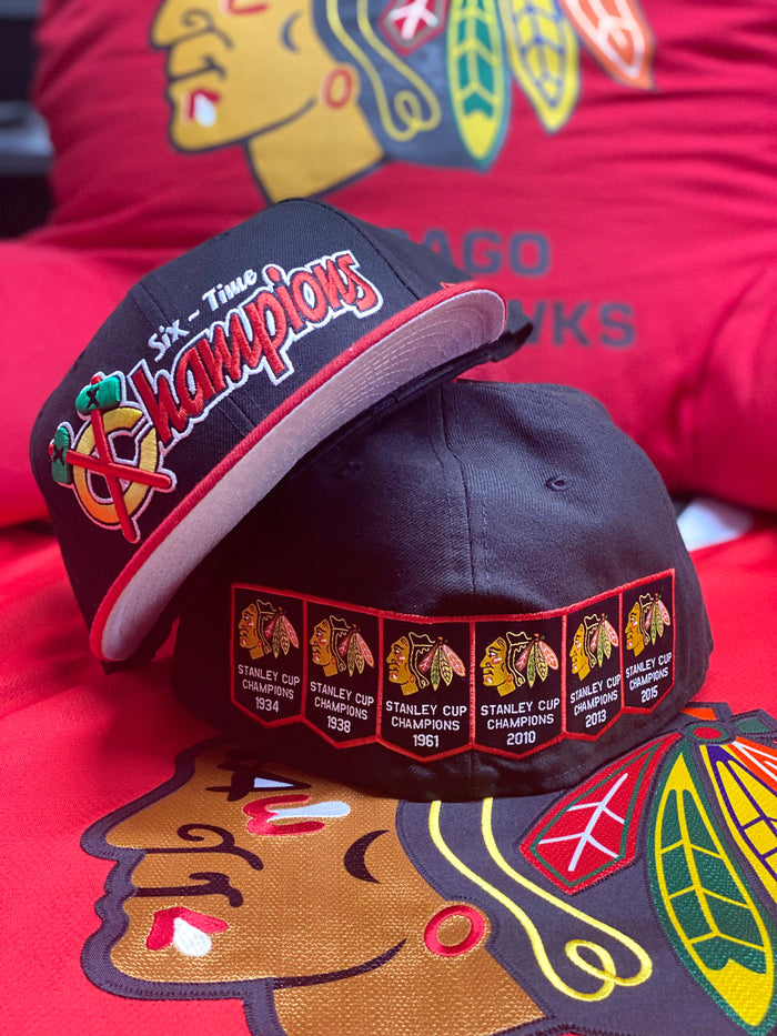 Chicago Blackhawks 6X Champs Banners 59Fifty Cap by New Era