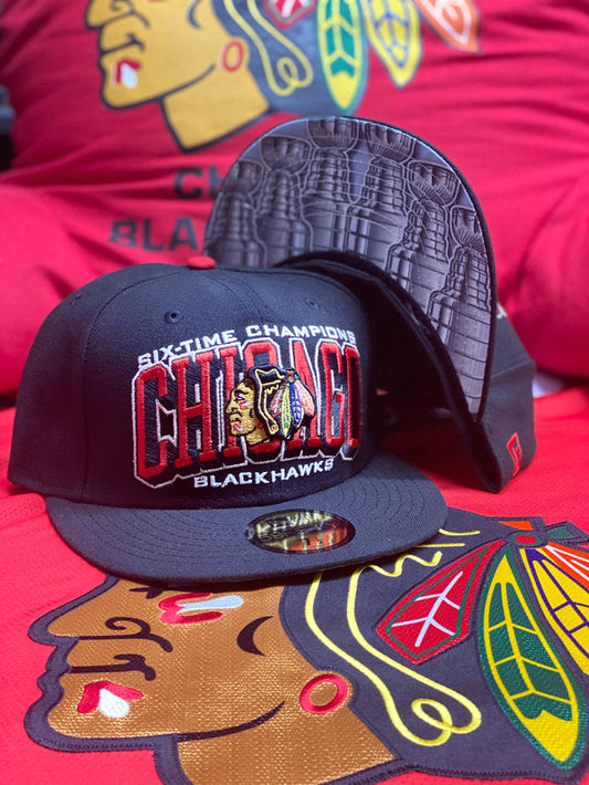 Chicago Blackhawks 6X Champs Dynasty 59Fifty Cap by New Era