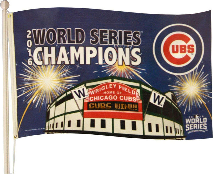 CHICAGO CUBS 2016 CHAMPIONS FIREWORKS FLAG - DELUXE 3' X 5'