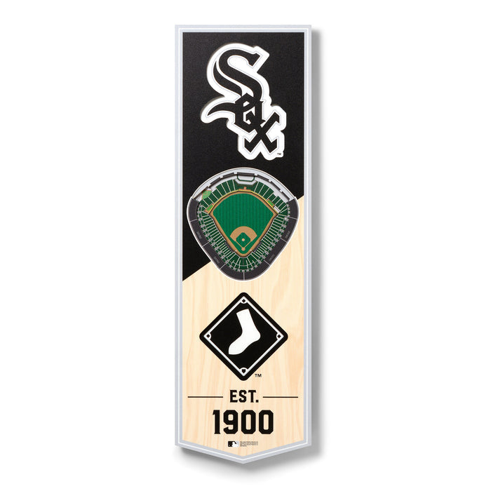 CHICAGO WHITE SOX 6X19" 3D STADIUM BANNER