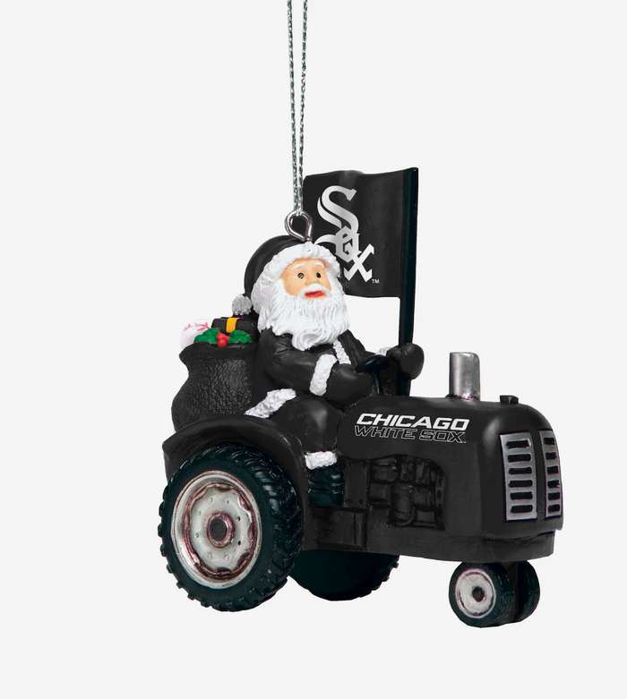 Chicago White Sox Santa Riding Tractor Ornament