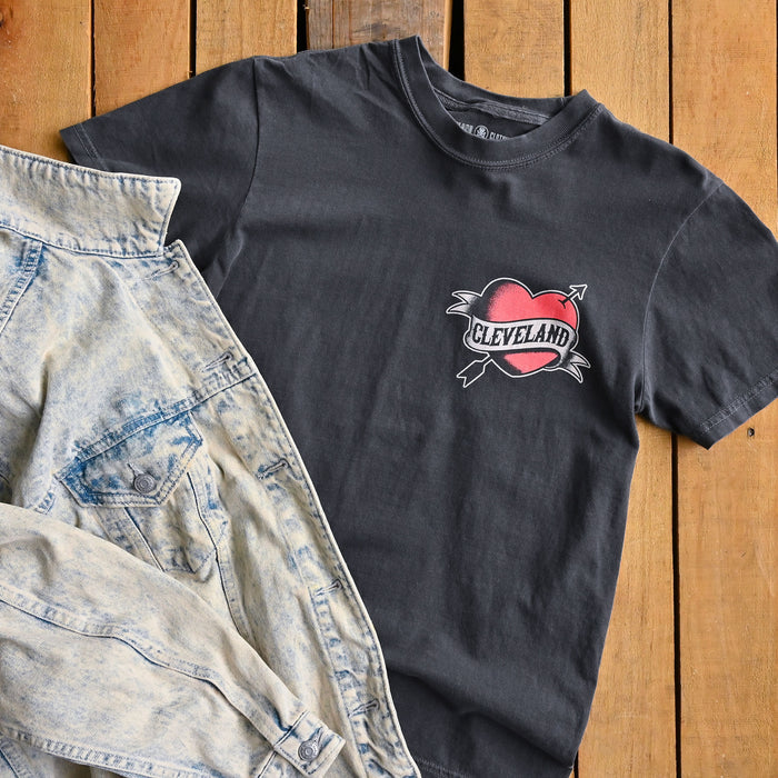 Cleveland Tattoo Heart -  Mens/Unisex Crew T-Shirt